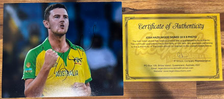 Australian Cricketer Josh Hazelwood Signed ODI Photo with COA