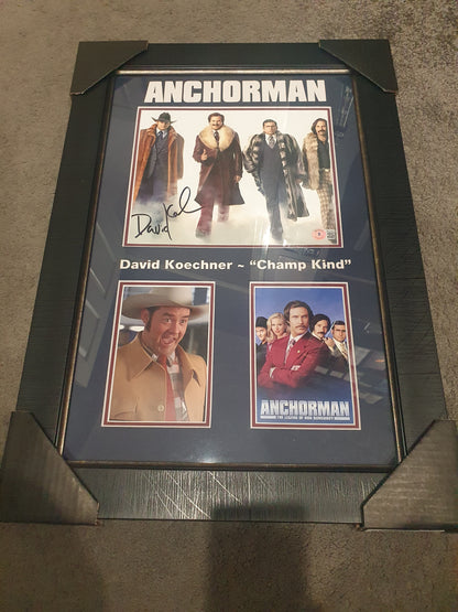 Anchorman Autograph David Koechner Champ Kind signed Framed Memorabilia with COE