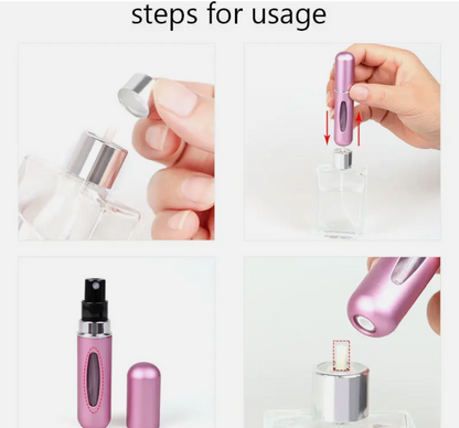 Mini Refillable Travel Perfume Aftershave Pump Spray Pocket Bottle