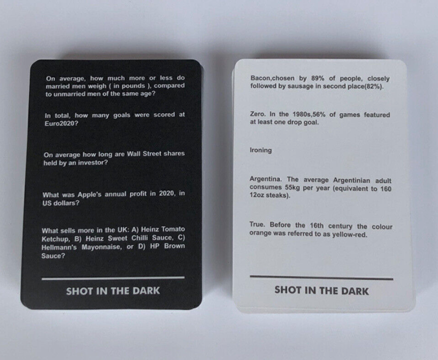 Shot in the Dark - The Ultimate Unorthodox Quiz Party Gathering Funny Card Games