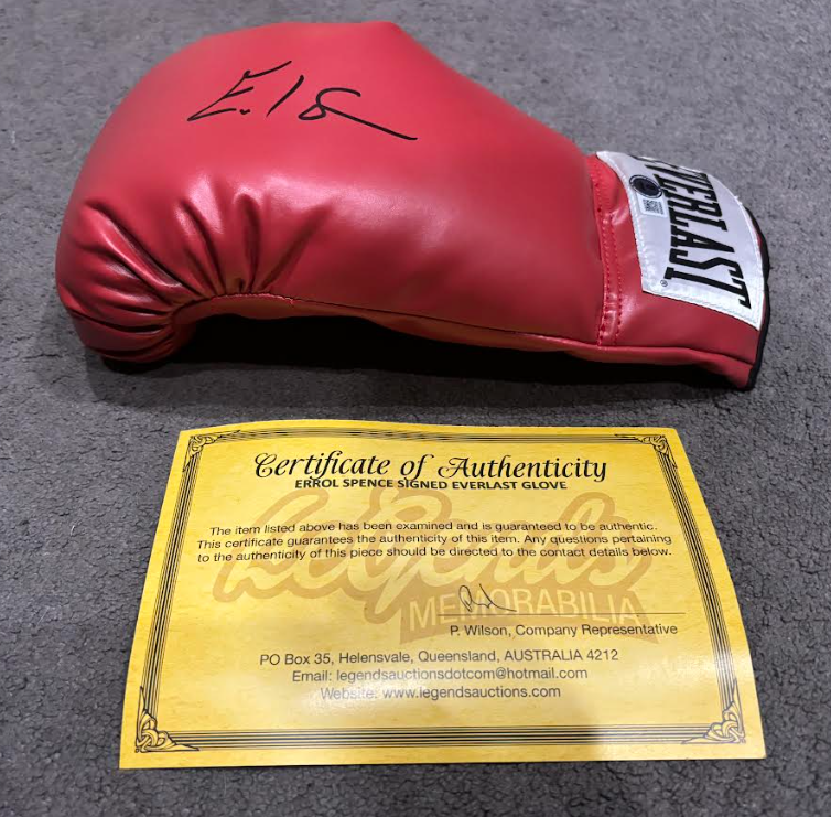 Errol Spence signed glove with Certificate of Authenticity