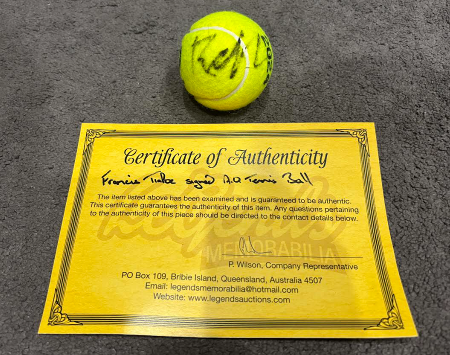 Francis Tiafoe Signed Australian Open 2024 Tennis Ball With COA